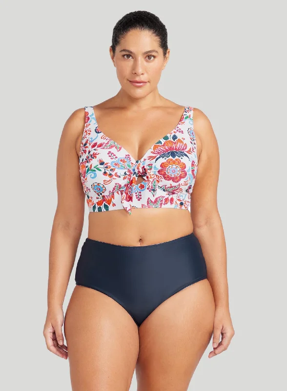 Sports bikini for high - intensity water activities like surfingArtesands: Loquacious Mondrian Reversible High Waist Swim Pant White Print Sports bikini for high - intensity water activities like surfingArtesands: Loquacious Mondrian Reversible High Waist Swim Pant White Print