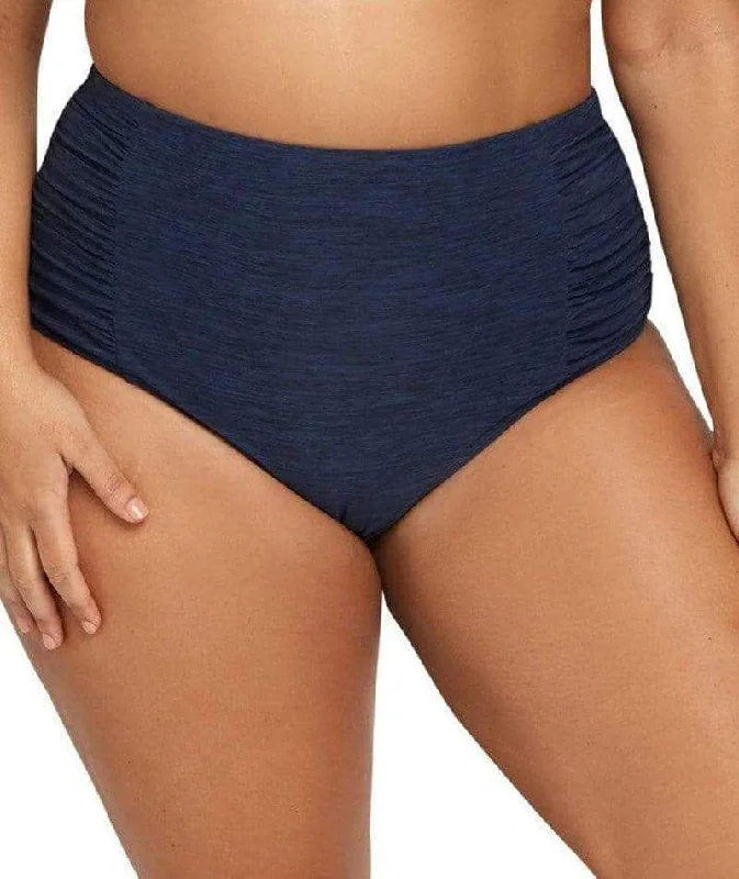 String bikini for a minimalistic and sexy beach styleArtesands Melange Rouched Side High Waist Swim Brief - Navy