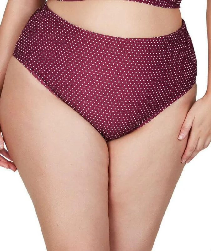 Long - line bikini top for added support and a fashionable lookArtesands Polka Rococo Hi Leg High Waist Swim Brief - Syrah
