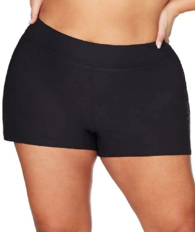 Tie - side bikini bottoms for an adjustable and stylish fitArtesands Recycled Hues Delacroix High Waist Swim Short - Black Tie - side bikini bottoms for an adjustable and stylish fitArtesands Recycled Hues Delacroix High Waist Swim Short - Black