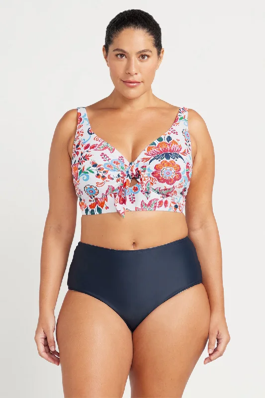 Ruched bikini with fabric gathers for a slimming effectLoquacious Mondrian Reversible High Waist Swim Pant Ruched bikini with fabric gathers for a slimming effectLoquacious Mondrian Reversible High Waist Swim Pant