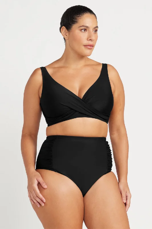 Maternity bikini for expecting mothers to enjoy the beach comfortablyBlack Hues Botticelli High Waist Bikini Bottom