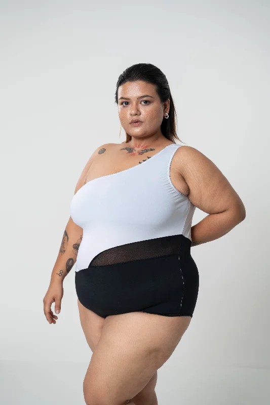Plus size swimwear for beach vacationsBare Swimsuit: White
