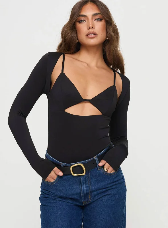 Printed Bodysuits with Floral Patterns for a Feminine VibeBolden Long Sleeve Bodysuit Black Printed Bodysuits with Floral Patterns for a Feminine VibeBolden Long Sleeve Bodysuit Black
