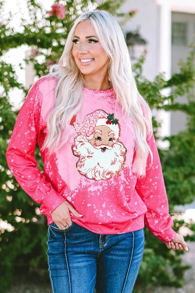 Sleeveless Bodysuits for a Cool and Casual Summer LookChristmas Santa Claus Tie Dye Print Pullover Sweatshirt