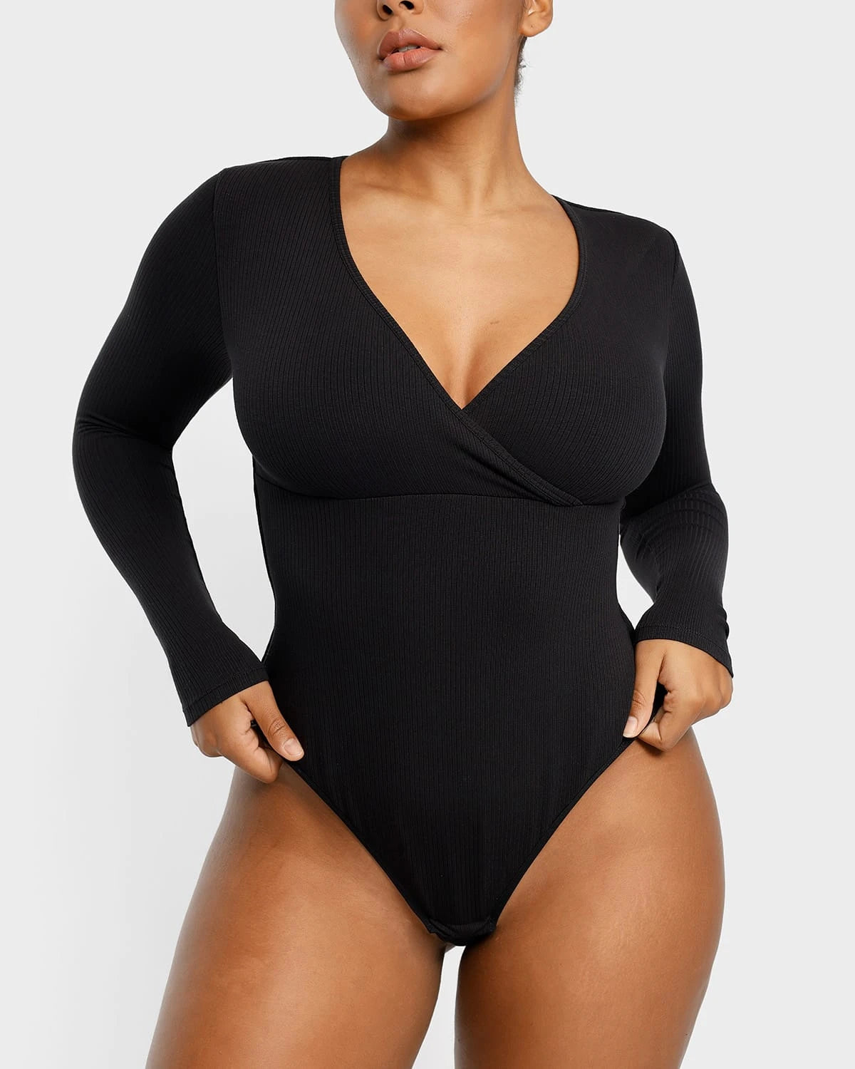 Maternity Bodysuits for Expecting Mothers' ComfortCozy Ribbed Chic Cut-Out Bodysuit