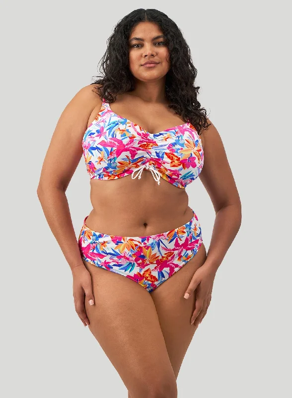 UV - protection bikini for safe sun exposure during beach daysElomi Swim: Savaneta Mid Rise Bikini Brief White