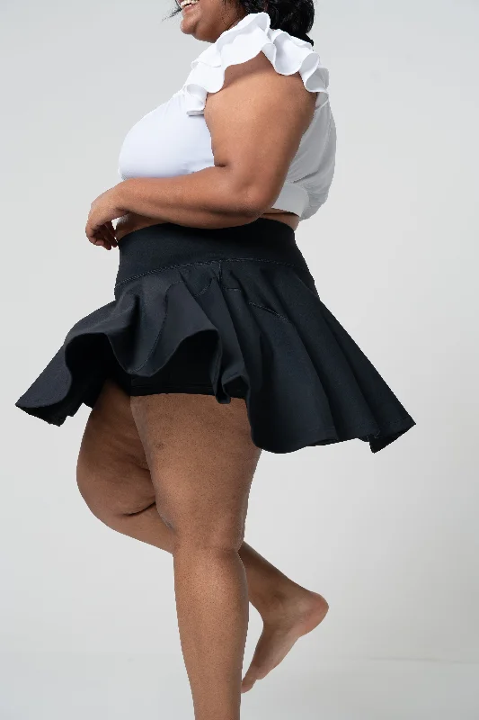 Plus size bandeau bikinis for full figuresFlirty Flare Skorts: Black