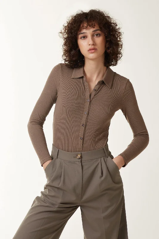 Cut - Out Bodysuits for a Trendy and Fashion - Forward StyleFRANK Body - Oak
