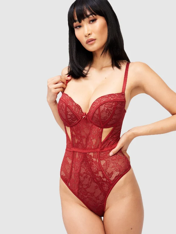 High - Neck Bodysuits for a Modest and Sophisticated LookDesiree Lace Teddy