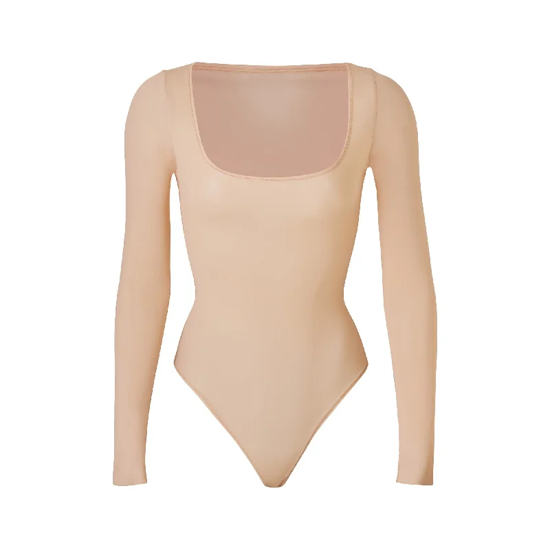 Lace Bodysuits for a Sexy and Elegant Bedroom LookJELLY SHEER LONG SLEEVE BODYSUIT | CLAY