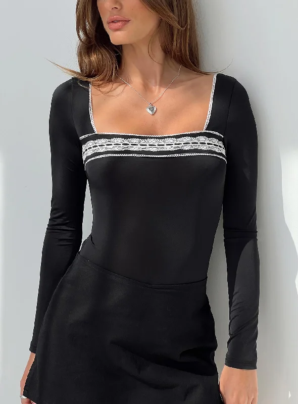 Sleeveless Bodysuits for a Cool and Casual Summer LookKeating Long Sleeve Bodysuit Black