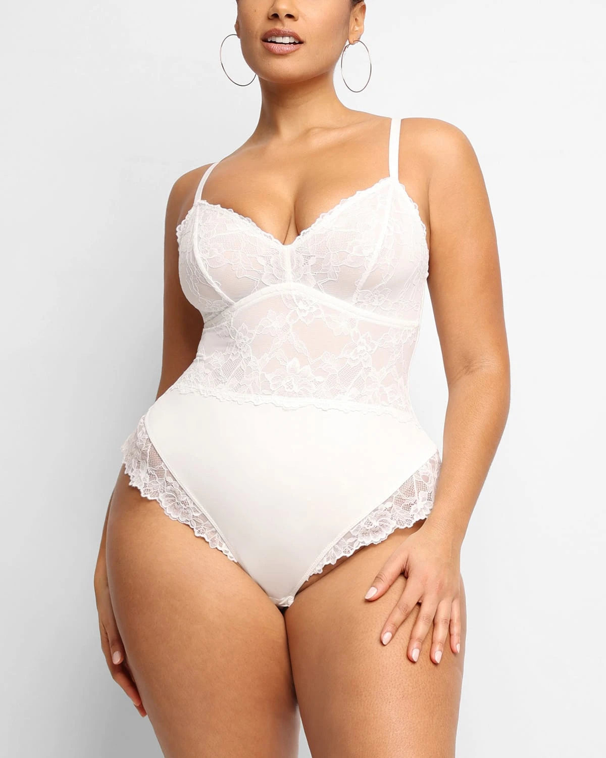 Sheer Bodysuits for a Seductive and Alluring OutfitLace Glamour Strappy Thong Bodysuit