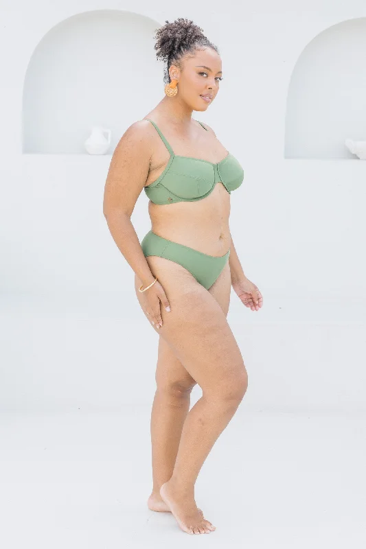 Plus - size bikini with full - coverage options for comfort and confidenceOlive High Leg Brief