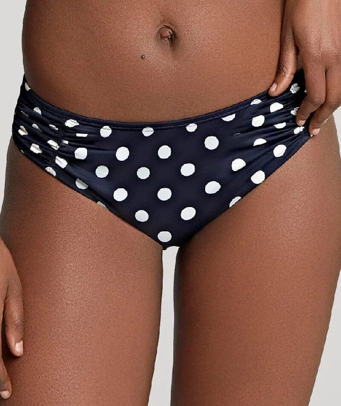 Tie - side bikini bottoms for an adjustable and stylish fitPanache Swimwear Anya Riva Spot Gather Pant Bikini - Navy/Vanilla Tie - side bikini bottoms for an adjustable and stylish fitPanache Swimwear Anya Riva Spot Gather Pant Bikini - Navy/Vanilla