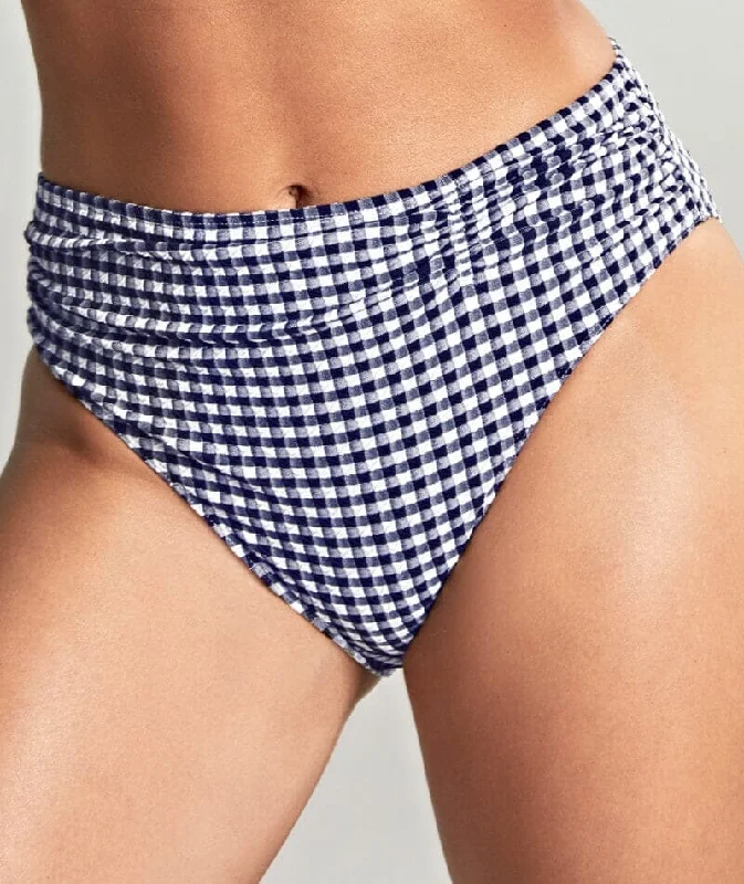 Tropical - themed bikini for a vacation - ready beach outfitPanache Swimwear Gingham Midi Pant - Navy Gingham Tropical - themed bikini for a vacation - ready beach outfitPanache Swimwear Gingham Midi Pant - Navy Gingham