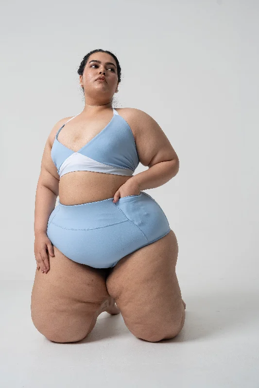 Plus size swimwear made with stretchy fabricPocket Swim Bottom: Sky Blue