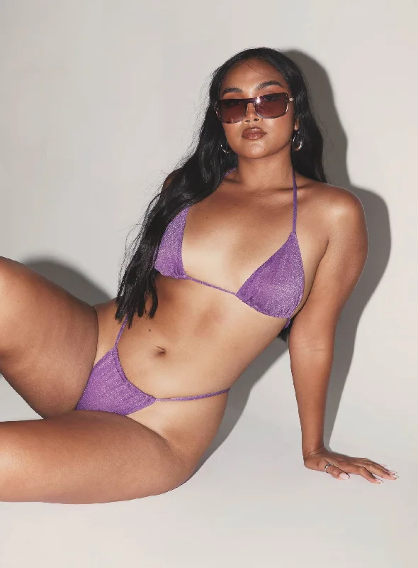 High - waisted bikini for a retro and tummy - flattering lookPurple Rain Bikini Bottoms Purple