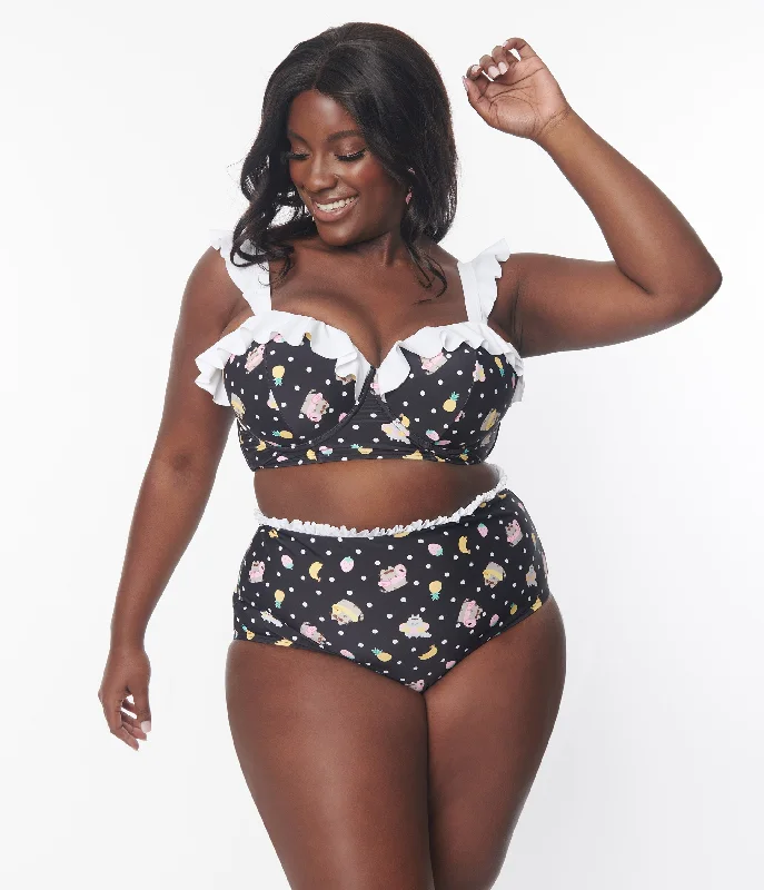 Plus size swimsuits with pockets for essentialsPusheen x Unique Vintage Plus Size Pool Time Cape May Swim Bottoms