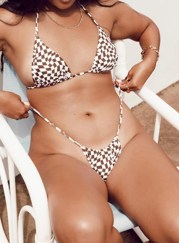 High - performance bikini with quick - drying fabric for active swimmersCali Bikini Bottoms Brown / White