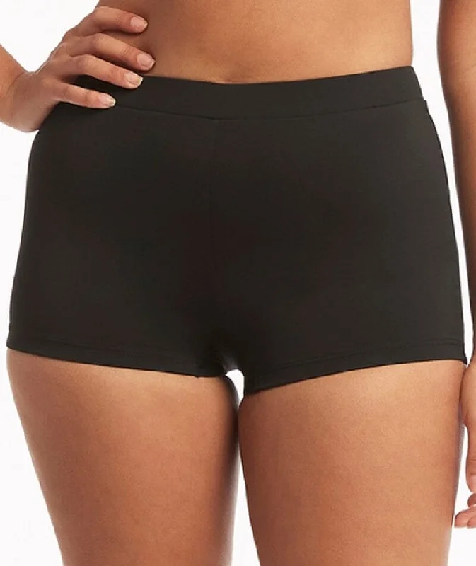 High - waisted bikini for a retro and tummy - flattering lookSea Level Eco Essentials Katie Boyleg Swim Pant - Black