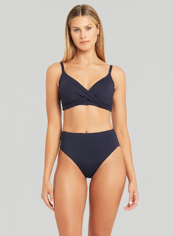 Convertible bikini that can be worn in multiple styles for versatilitySea Level: Eco Essentials Retro High Waist Bikini Pant Night Sky