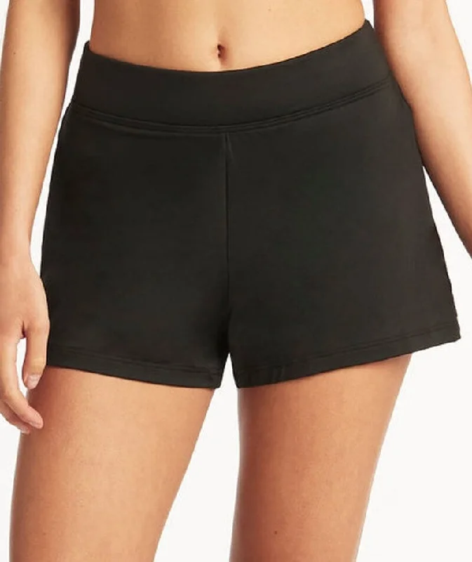 Tropical - themed bikini for a vacation - ready beach outfitSea Level Eco Essentials Swim Shorts - Black