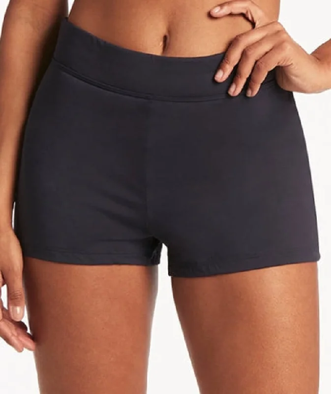 Ruched bikini with fabric gathers for a slimming effectSea Level Eco Essentials Swim Shorts - Night Sky Navy