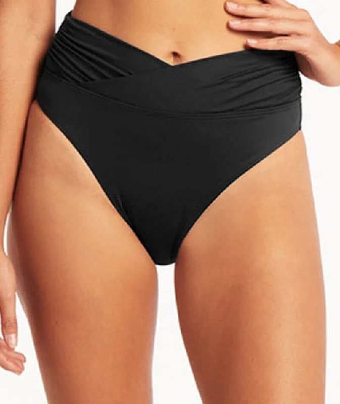 Plus - size bikini with full - coverage options for comfort and confidenceSea Level Eco Essentials Wrap High Waist Brief - Black Plus - size bikini with full - coverage options for comfort and confidenceSea Level Eco Essentials Wrap High Waist Brief - Black