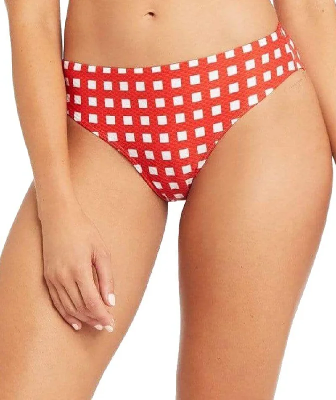 Maternity bikini for expecting mothers to enjoy the beach comfortablySea Level Le Damier High Leg Mid Rise Bikini Brief - Orange