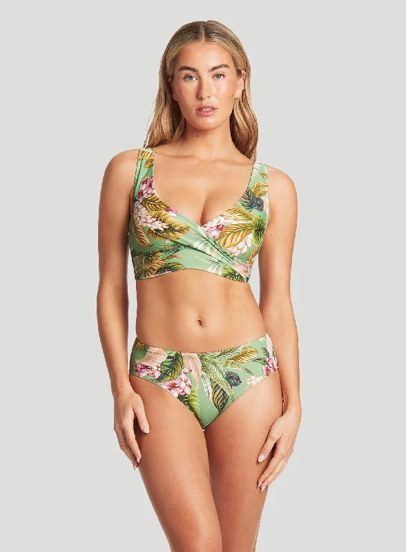 Metallic - finish bikini for a glamorous and eye - catching poolside lookSea Level: Lost Paradise Mid Bikini Pant Green