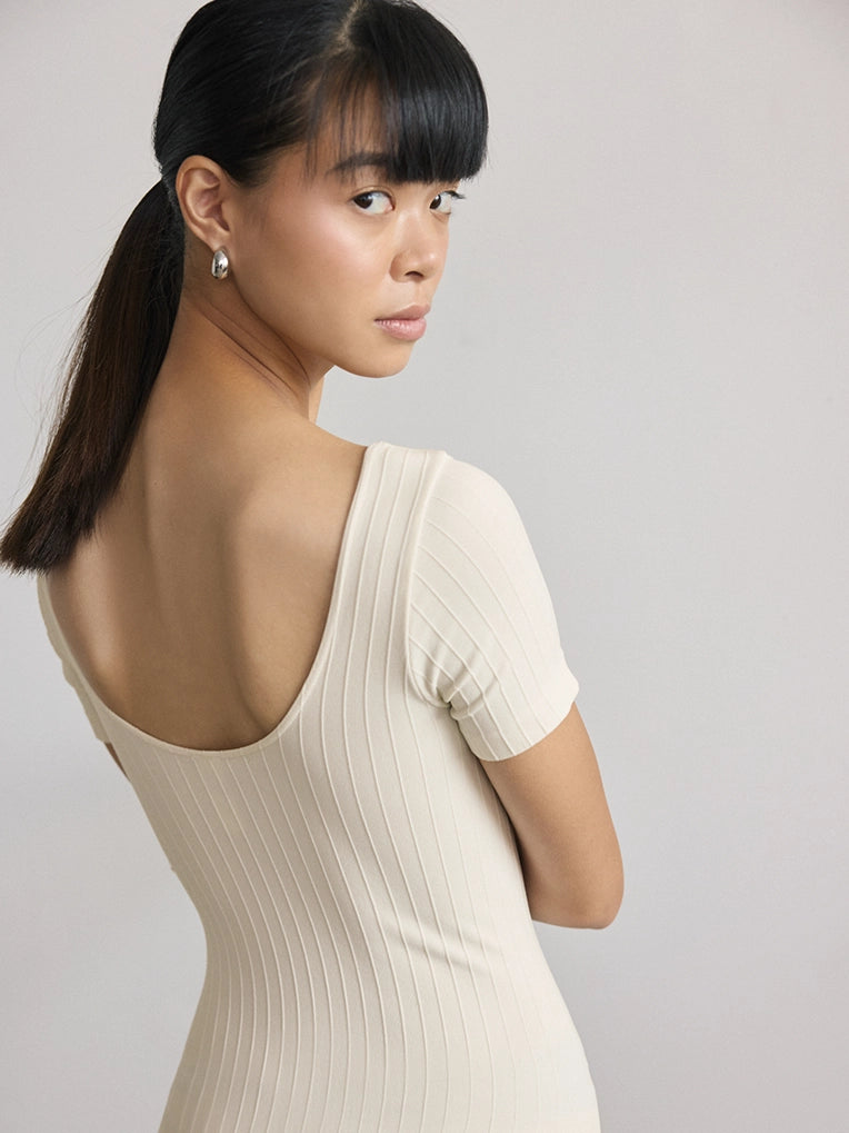 Neon Bodysuits to Stand Out at PartiesSeamless Wide Rib T-Bodysuit in Chantilly