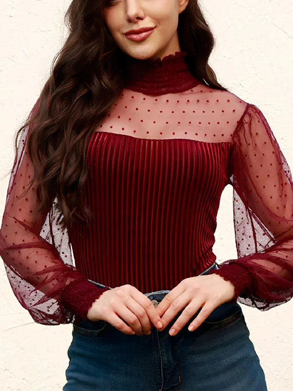 Convertible Straps Bodysuits for Multiple Styling OptionsSmocked Mock Neck Long Sleeve Bodysuit