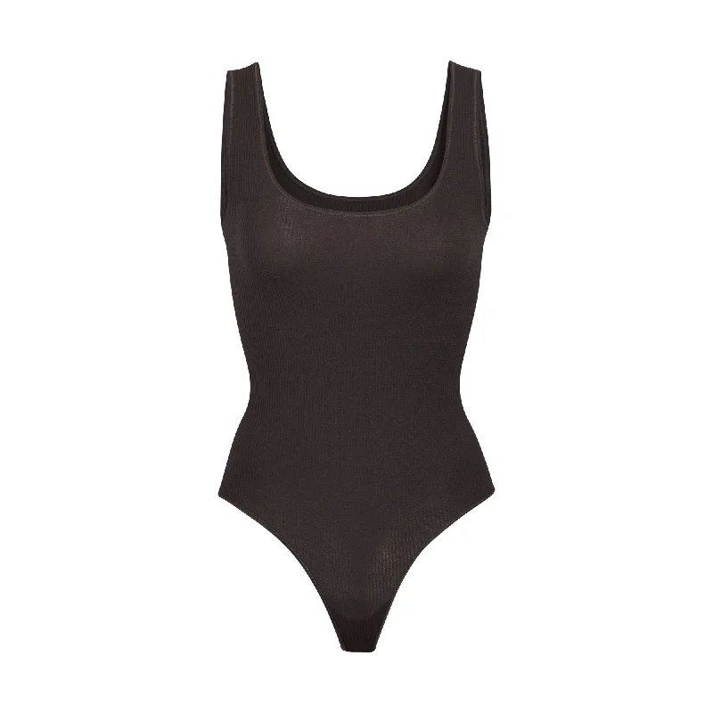 Maternity Bodysuits for Expecting Mothers' ComfortSTRETCH RIB SCOOP TANK BODYSUIT | SOOT