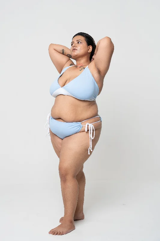 Plus size swimsuits for family beach tripsString Fling Bikini Top: Sky Blue