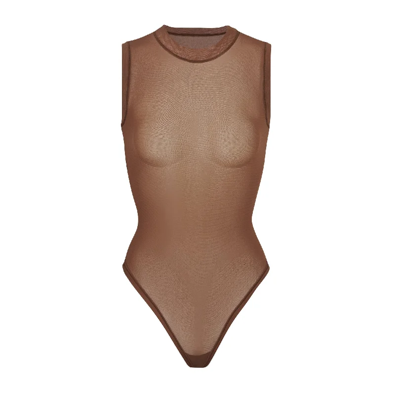 Long - Sleeve Bodysuits for Cold Weather LayeringSUMMER MESH MOCK NECK BODYSUIT | JASPER Long - Sleeve Bodysuits for Cold Weather LayeringSUMMER MESH MOCK NECK BODYSUIT | JASPER