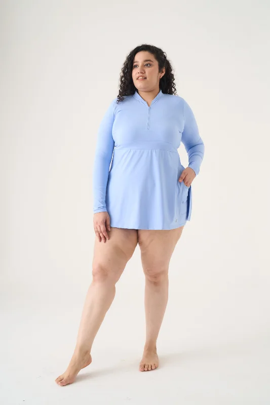 Plus size quick-dry swimsuits for convenienceSurfside Swim Dress: Blue
