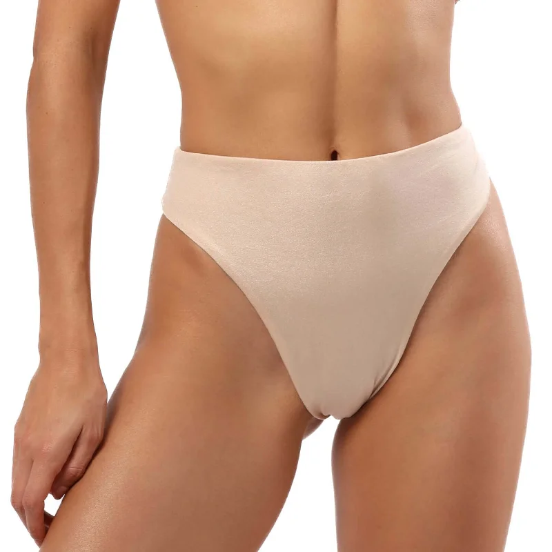 Striped bikini with a classic pattern for a timeless beach aestheticTia High Waisted Bikini Bottom