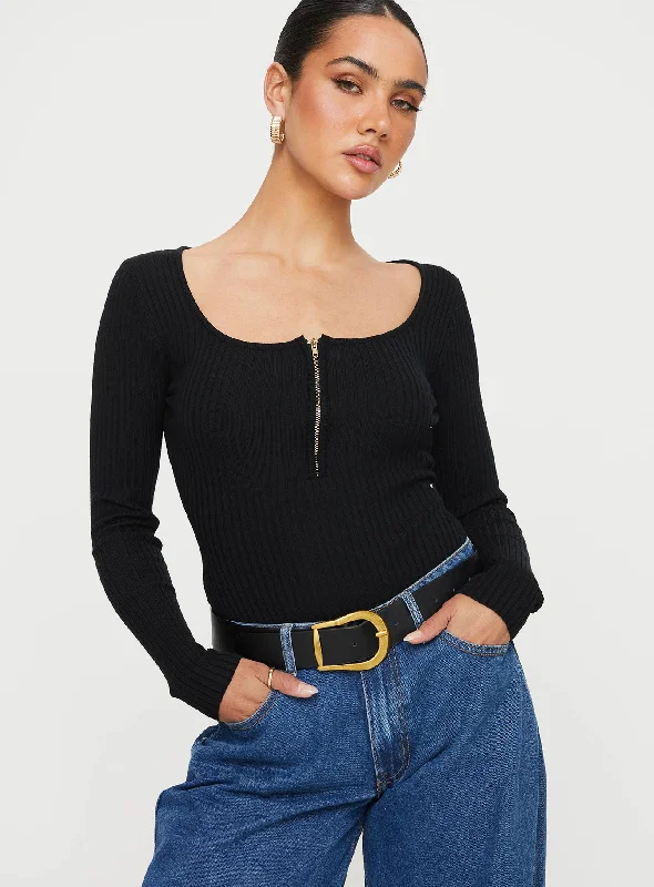 Maternity Bodysuits for Expecting Mothers' ComfortZuma Long Sleeve Bodysuit Black