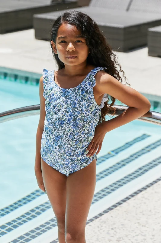 Women's Lace - Embellished One - Pieces in Cream for a Romantic and Vintage - Inspired LookSalty Air Round Neck One-Piece in Blue